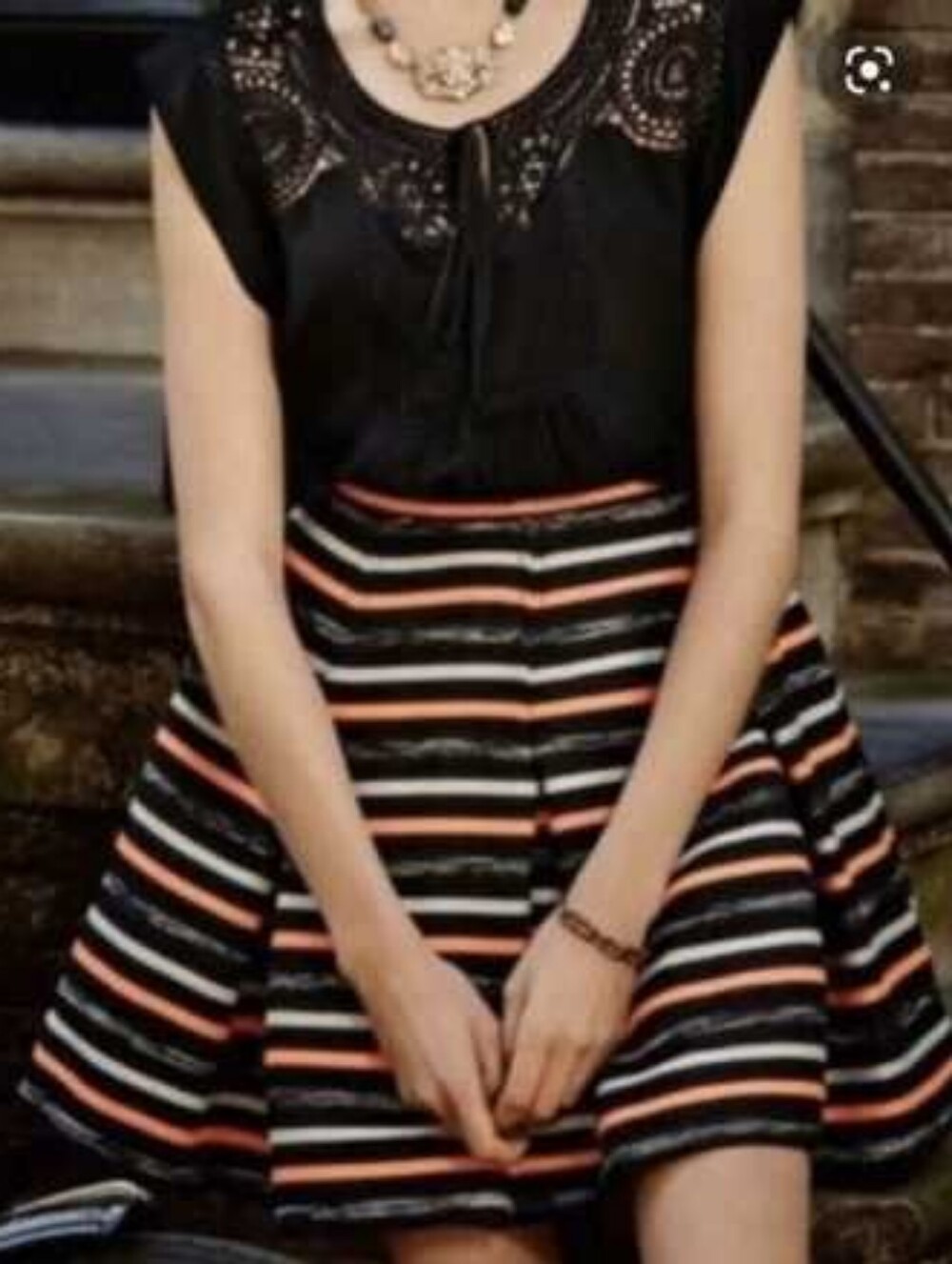 NWT Anthropologie HD In Paris Coquette Fit & Flare Striped Preppy Skirt